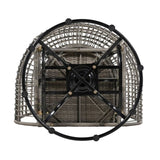 TREXM Outdoor Swivel Chair with Cushions, Rattan Egg Patio Chair with Rocking Function for Balcony, GL-WF318105AAE