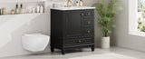 30" Bathroom Vanity with Sink, One Door with Shelf and Three Drawers, Soft Close Door, Black N759P225994B