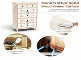 () 6-Drawer Carved Chest of Drawers P2 MDF and Solid Wood Leg Drawer Cabinet 16188313
