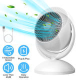 Air Circulator Desk Fan Portable Desktop Rechargeable Oscillating Fan with 4 Speeds 360 Degree Tilt 57460143