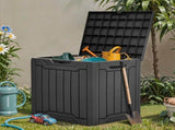 31 Gallon Outdoor Resin Deck Box, Waterproof Storage Box, Lockable, Black 54672533