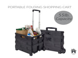 Bin Collapsible Utility Cart, Plastic, Black, 15" x 13" x 14.2" 41709974