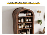 1-Door 1-Drawer 4-Tier Bathroom Vanity Grille-Finished MDF Melamine-Faced Bathroom Cabinet Arched 58187375