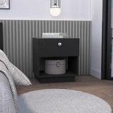 Nightstand Viliigili, One Drawer, Black Wengue Finish B092123121