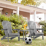 Wood Patio Chair for Garden Outdoor Wooden Folding Adirondack Chair Set of 2 Solid Cedar Wood W139058446