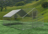 ZNTS Large Metal Chicken Coop Walk-in Poultry Cage Hen Run House Rabbits Habitat Cage Spire Shaped Coop 04013074