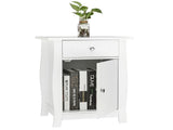 Single Door Bedside Cabinet with A Drawer White 92297256