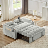 ZNTS 1 versatile foldable sofa bed in 3 lengths, modern sofa sofa sofa velvet pull-out bed, adjustable W2151127338