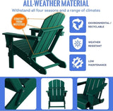 ZNTS Folding Adirondack Chair, Relaxing Stackable Arm Rest Ergonomic HDPE All-Weather Adirondack Chair W2103P179347