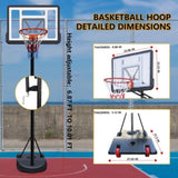 Portable Basketball Hoop for Youth Adults & Kids,Adjustable Height 6.89 ft to 10.01 ft,34 inch 63367629