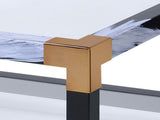 Lafty Clear Glass & White Brushed Finish Coffee Table B2726P256354