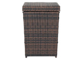 With Top Cover Iron Frame Rattan Trash Can Brown Gradient 87596867