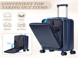 14"/20" 2 pcs/set in ABS Spinner Wheel Luggage, with Combination Lock and Front Opening Design, 14" 07544995