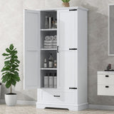 Tall Bathroom Storage Cabinet, Cabinet with Two Doors and One Drawer, Adjustable Shelf, MDF Board, WF326355AAK