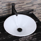 ZNTS Ceramic Round Above Counter White Bathroom Sink Art Basin W99969283