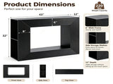 Modern Square Open-Frame Console Table with Side Storage Shelves, RGB LED Lights, APP & Remote 69665592