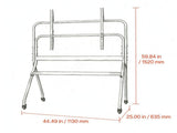 Mobile Rolling TV Stand for 35-100 Inch TVs, Portable TV Cart with Wheels, Holds up to 198 lbs 77106942