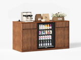 53.2"Fluted Buffet Wine Cabinet with Mini Fridge Nook, Charging 40205008
