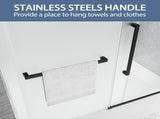 56"-60" W x 60" H Matte Black Frameless Single Sliding Shower Door, Bathtub Door, 5/16" T5595P616437