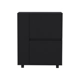 Glasgow Bar Cart Two Pull-Down Door Cabinets and Two Open Shelves B070P173175