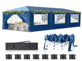 10x30ft Outdoor Pop Up Canopy, Portable Instant Canopy Tent with 8 Sidewalls for Outdoor Events 24083847