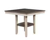 Dining Room Rustic Style Antique White 5pc Dining Set Counter Height Table w Shelf Unique High B2741P301879
