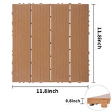 Plastic Interlocking Deck Tiles, 11.8"x11.8", Patio Flooring Outdoor Waterproof All W2882P204155