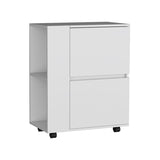 Glasgow Bar Cart Two Pull-Down Door Cabinets and Two Open Shelves B200P173174
