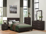 Contemporary Design 1pc Bedroom Furniture Two Drawers Nightstand Silver Tone Bar Pulls Faux Leather B011P183623