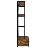 3-Shelf Metal with Drawers for Home Office, Open, Vintage Industrial Style W1580P251089