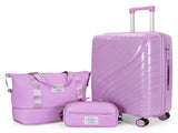 Luggage Sets 3 Piece, PP Luggage Set, Suitcases with Wheels, Hardside Hard Shell Travel Luggage with 90114358