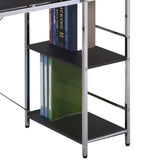 ZNTS Black and Chrome Writing Desk with Shelf B062P209207