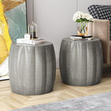 ZNTS METAL HAMMERED END TABLES 72231.00SLVBRSANTMP2