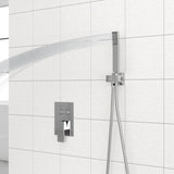 Dual Shower Head - 10 Inch Wall Mounted Square Shower System with Rough-in Valve,Chrome W1243P262627