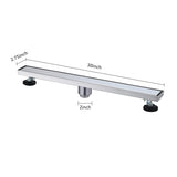 30 Inches Linear Shower Drain, Included Hair Strainer and Leveling Feet W2287P149012