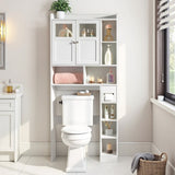Double-Door Bathroom Cabinet with 2, Adjustable Panels, 1 Drawer and 3 Side Shelves, White 23726819