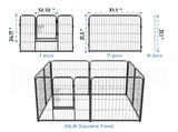 Dog Playpen Indoor Fence Height Metal Exercise Pen with Door Small Puppy/Medium/Large Dogs Animal 71933745