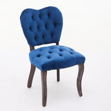 French Vintage Tufted Upholstered Fabric Dining Chair,Set of 2,Blue,SW1869BL W1143P214541