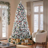 FCH 9ft 2094 Branch Automatic Tree Structure PVC Material Green Flocking 900 Lights Warm Color Four 76516578