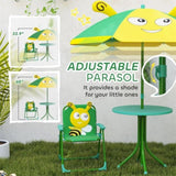 Kids Outdoor Activity Table with Foldable Chairs Green 79231602