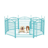 ZNTS Dog Playpen Indoor 24 inch 8 Panels Metal Dog Pen Pet Dog Fence Outdoor Exercise Pen with Doors, W368P233999