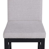 2pc Black Finish Side Chair Gray Fabric Full Back Upholstery Contemporary Transitional Style Dining B011P162544