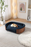 Scandinavian style Elevated Dog Bed Pet Sofa With Solid Wood legs and Walnut Bent Wood Back, W794125959