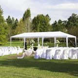 ZNTS 3*9m Non-Cloth PE Cloth Plastic Sprayed Iron Pipe Outdoor Party Tent White 15998186