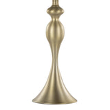 Ashland 27" Contemporary Metal Table Lamp in Gold Metal with Moroccan Blue Textured Slub Linen Shade B202P224081
