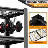 59 Inches Wide Black Metal Shelves, with 5 Removable Dividers, Large Capacity, Strong Load Bearing, W328P276857