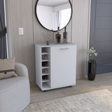 Wick Bar Cart with Integrated Wine Storage, Spacious Cabinet and Smooth Rollers B200P188880