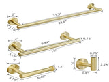 4-Pieces Brushed Nickel Gold Bathroom Accessories Set, Stainless Steel Bathroom Hardware Set, Bath W1932P156242