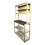 39.37" White and Rustic Brown color 5-Tier Bakers Rack for Kitchen with Storage, Coffee Bar, Kitchen W1412P230434