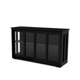 Kitchen Storage Stand Cupboard With Glass Door-Black 69919750